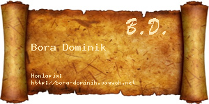 Bora Dominik névjegykártya